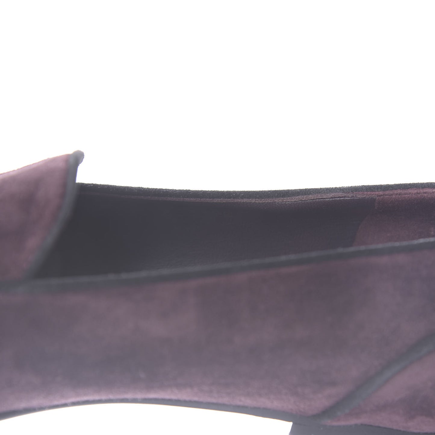 Suede Calfskin Womens Mocassin CC Flats 41.5 Purple