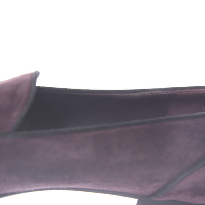 Chanel Suede Calfskin Womens Mocassin CC Flats 41.5 Purple 9 of 12
