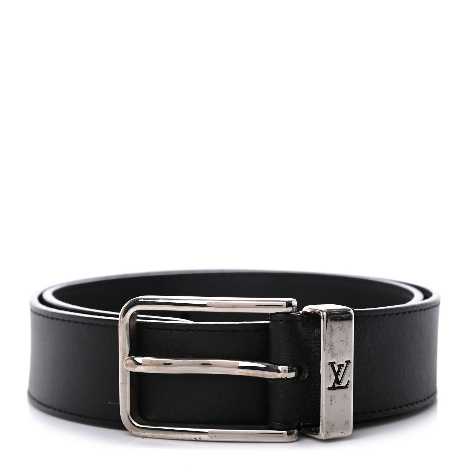 Louis Vuitton Calfskin 35mm Pont Neuf Belt 75 30 Black 1 of 7