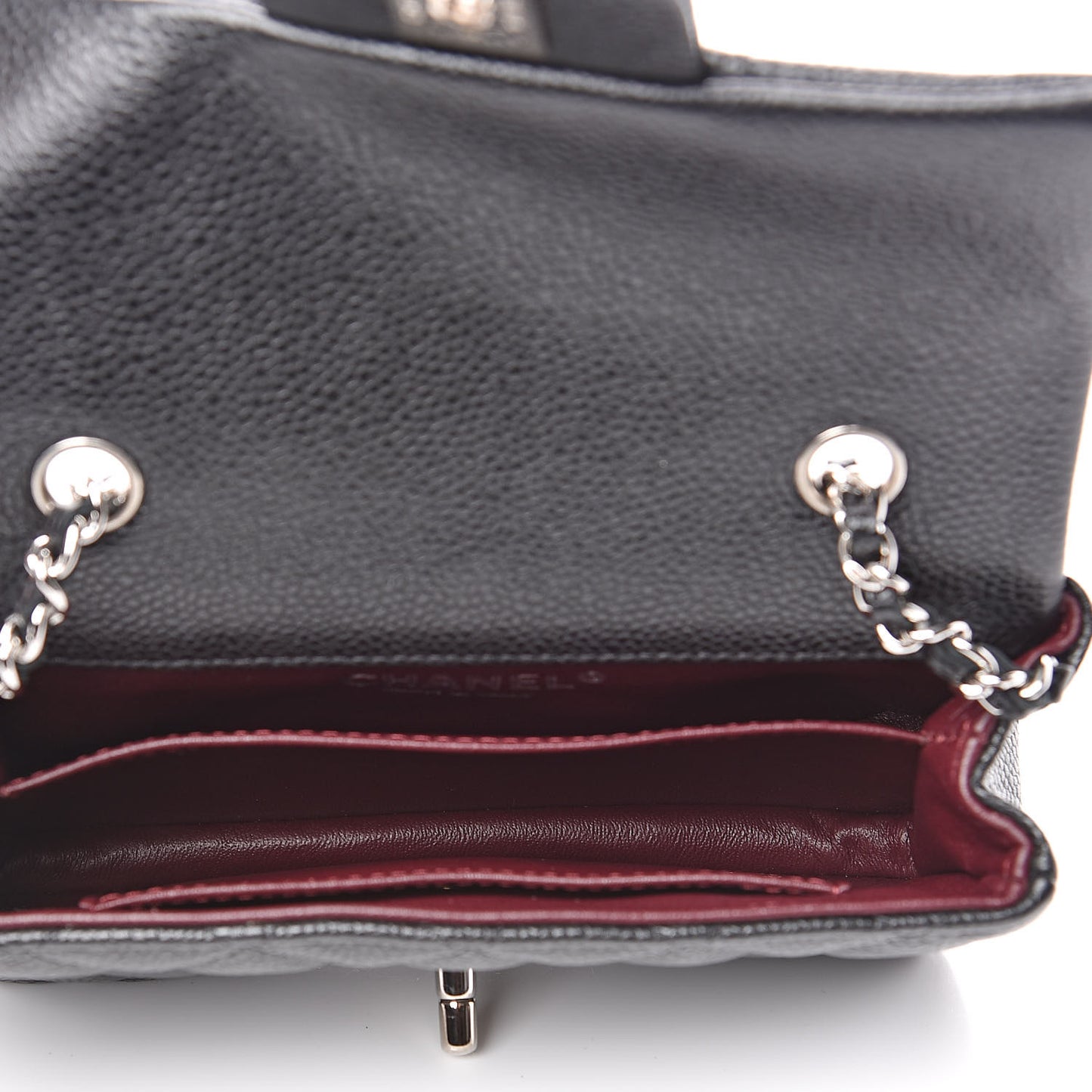 Metallic Caviar Quilted Extra Mini Flap Black