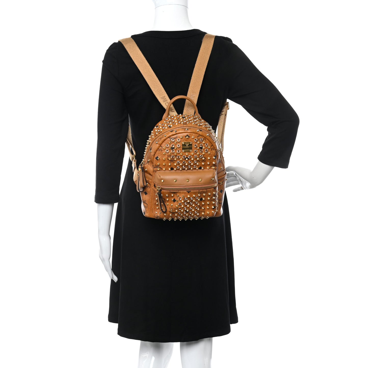 Visetos Swarovski Mini Stark Diamond Backpack Cognac