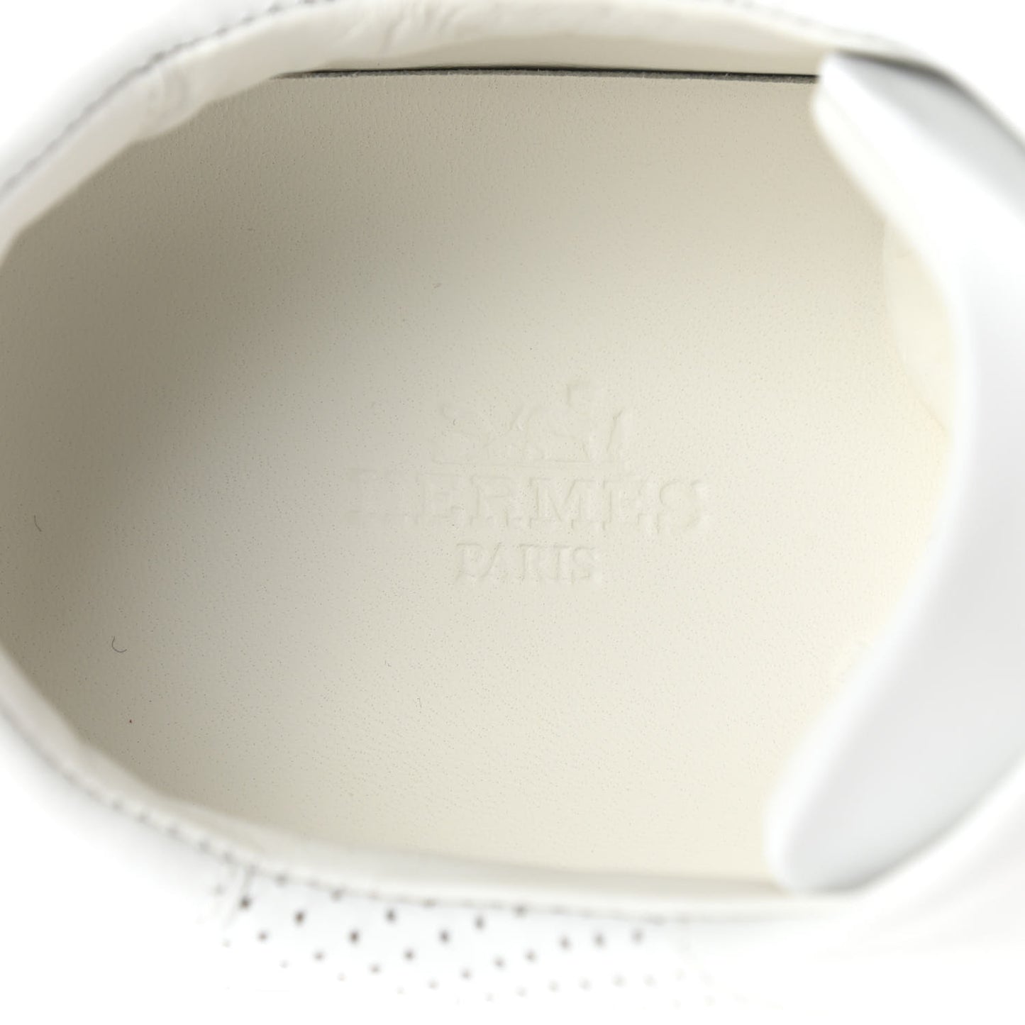 Calfskin Perforated Day Sneakers 37 White