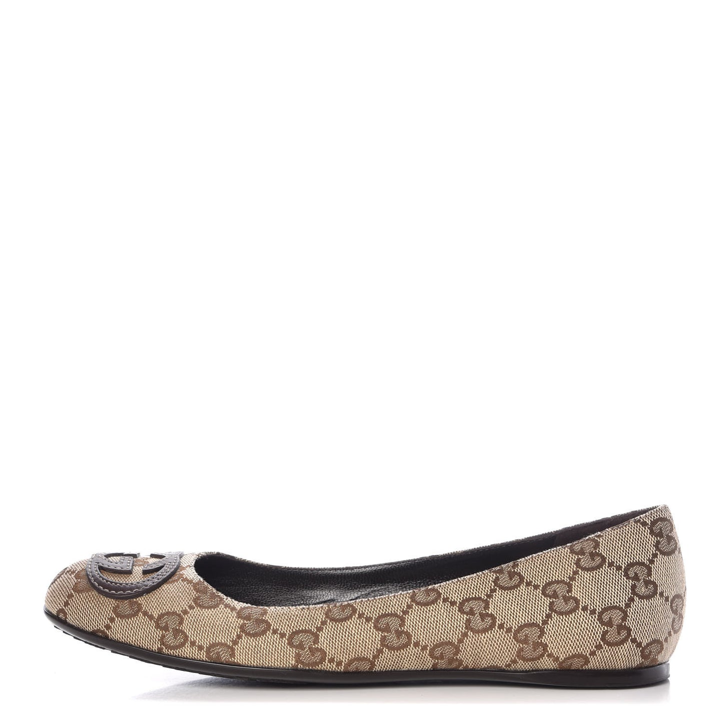 GG Monogram Ballet Flat 36.5 Beige Ebony