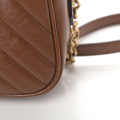 Gucci Glazed Calfskin Matelasse Diagonal Small GG Marmont Chain Shoulder Bag Cuir 11 of 11