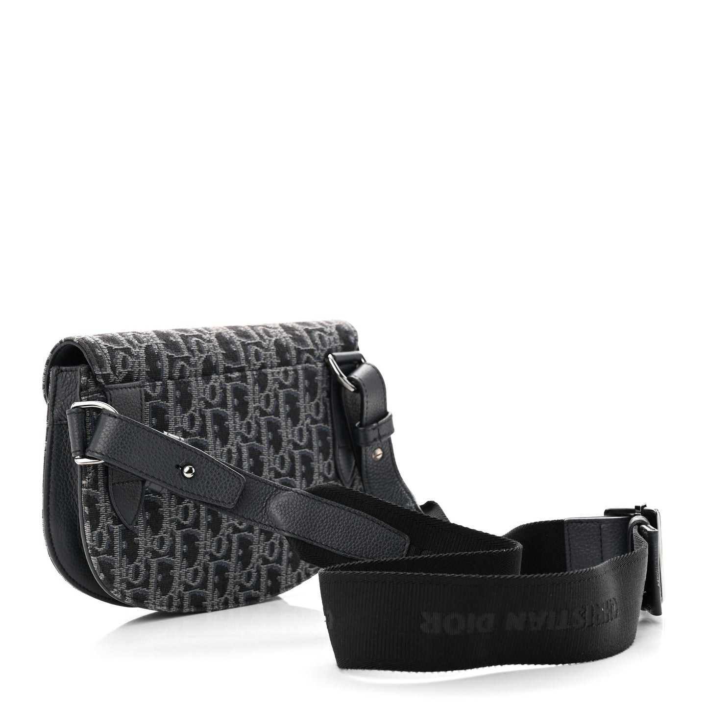 Oblique Saddle Messenger Pouch Black