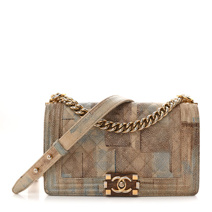Chanel Painted Caviar Quilted Medium Boy In Cuba Flap Blue 1 of 11