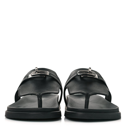 Hermes Calfskin Womens Empire Sandals 38 Black 2 of 9