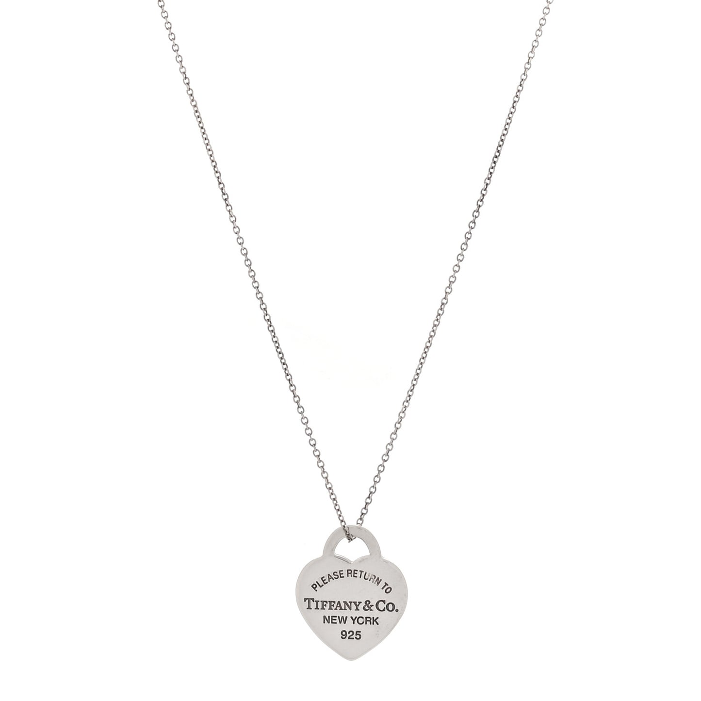 Sterling Silver Enamel Small Return to Tiffany Heart Pendant Necklace Blue