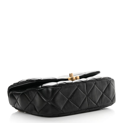 Chanel Lambskin Quilted Small Lacquered Chain Flap Black 4 of 11