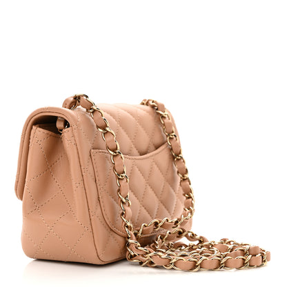 Chanel Lambskin Quilted Mini Square Flap Beige 3 of 11