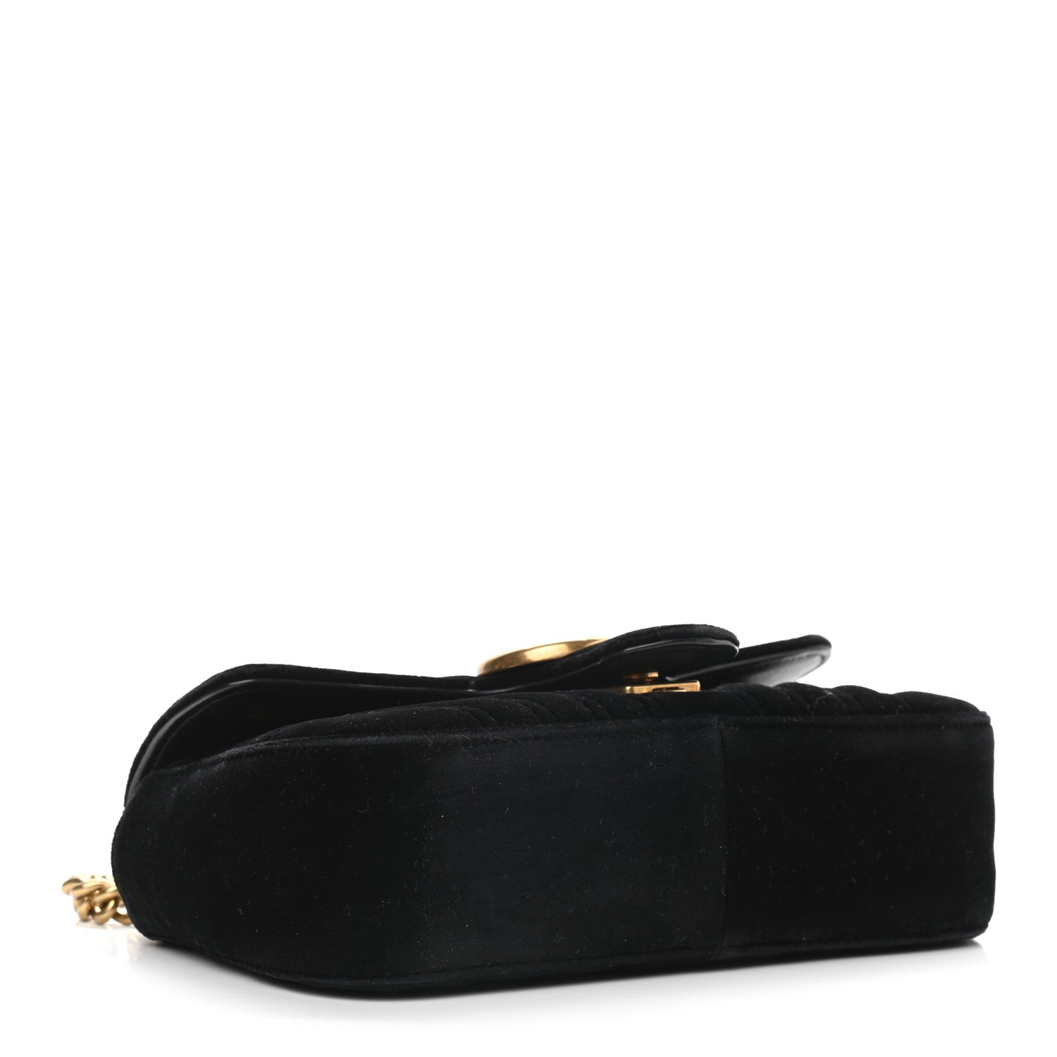 Gucci Velvet Matelasse Mini GG Marmont Shoulder Bag Black 4 of 10