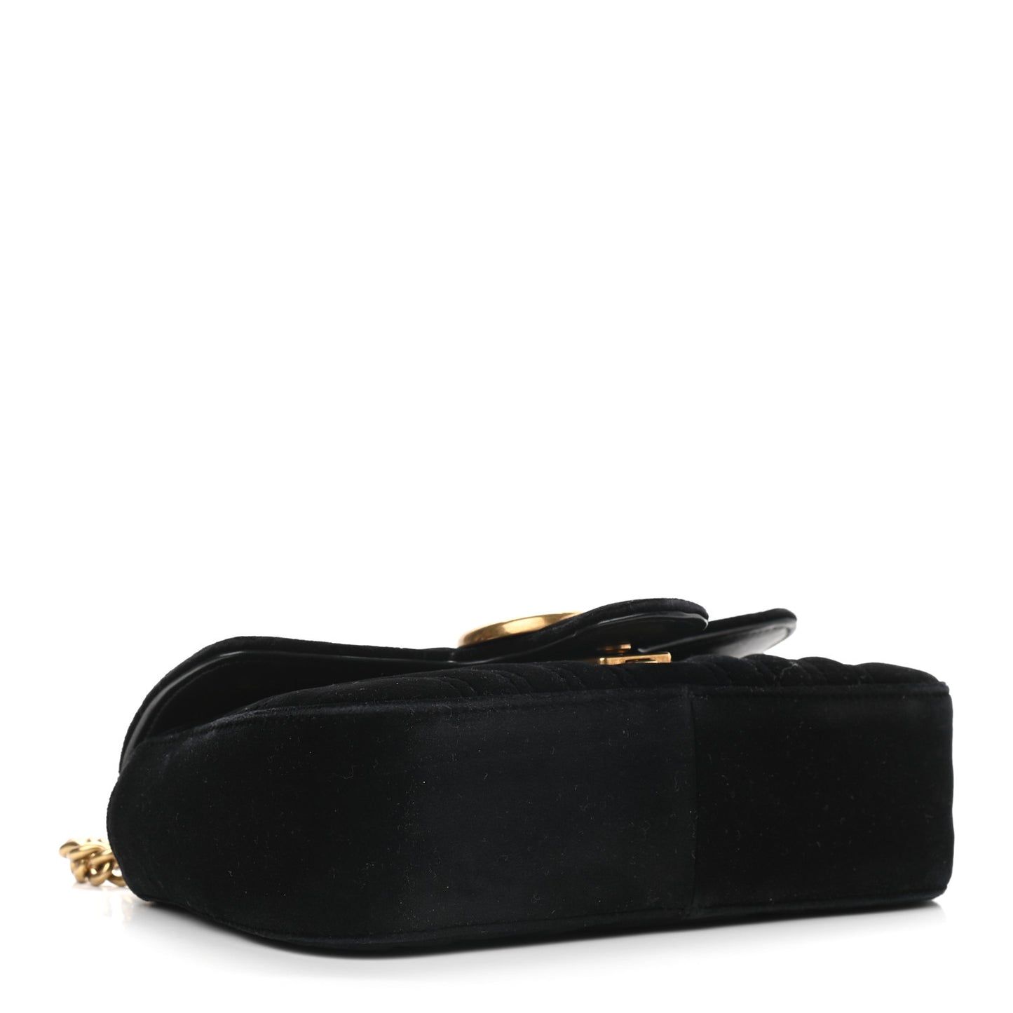 Velvet Matelasse Mini GG Marmont Shoulder Bag Black