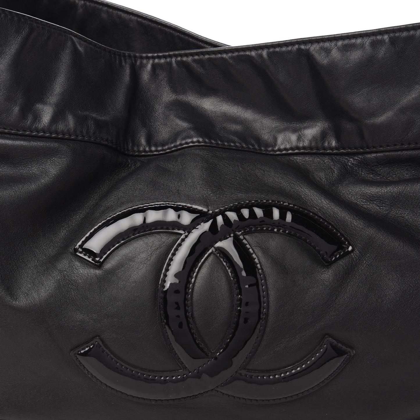 Calfskin Modern Chain Rhodoid Hobo Black