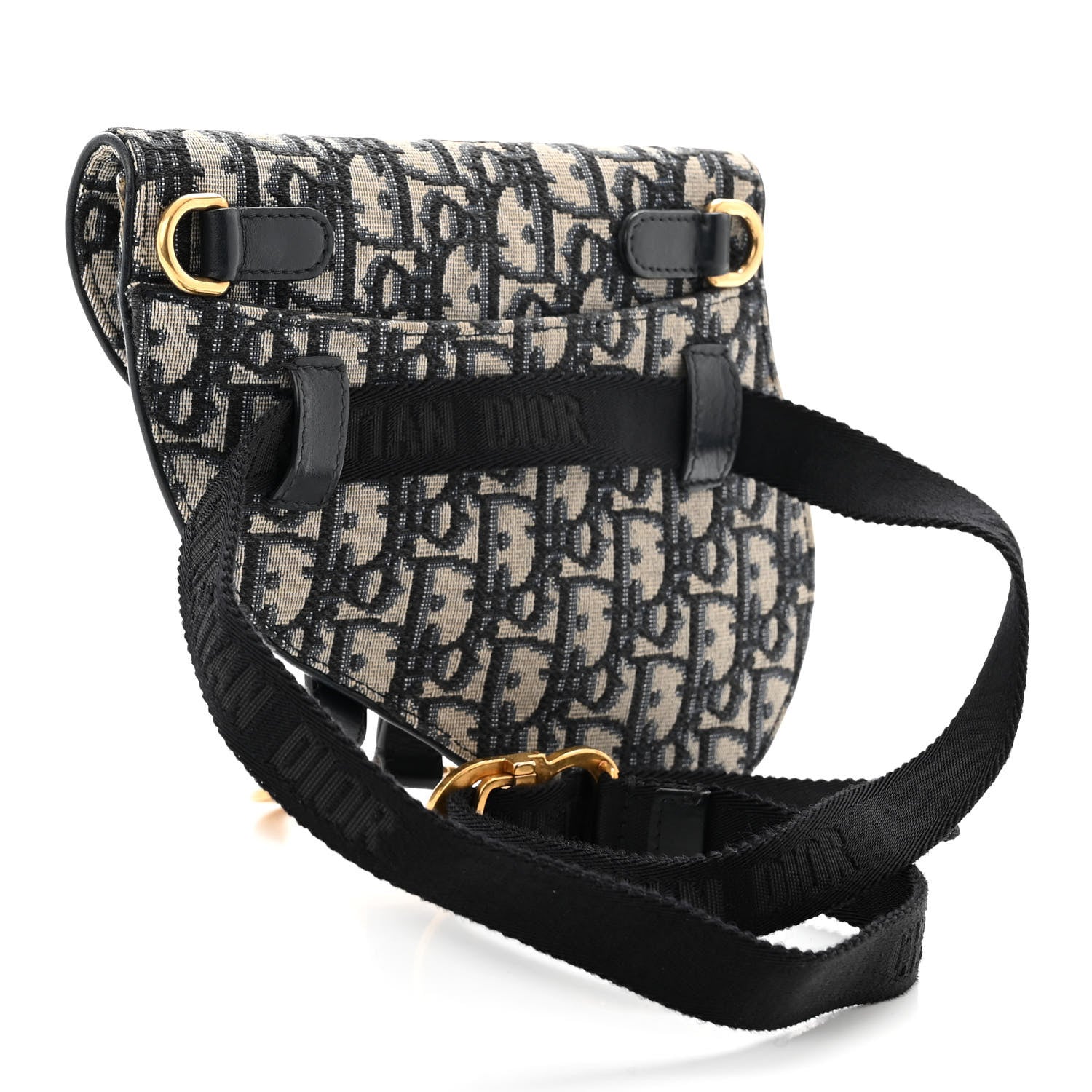 Christian Dior Oblique Saddle Belt Pouch Blue 3 of 9