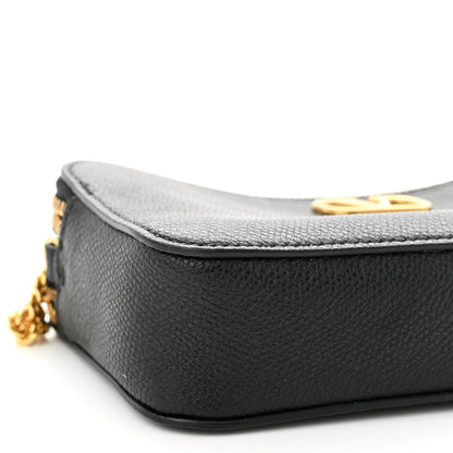Valentino Garavani Grainy Calfskin VLogo Double Zip Camera Crossbody Bag Black 9 of 10