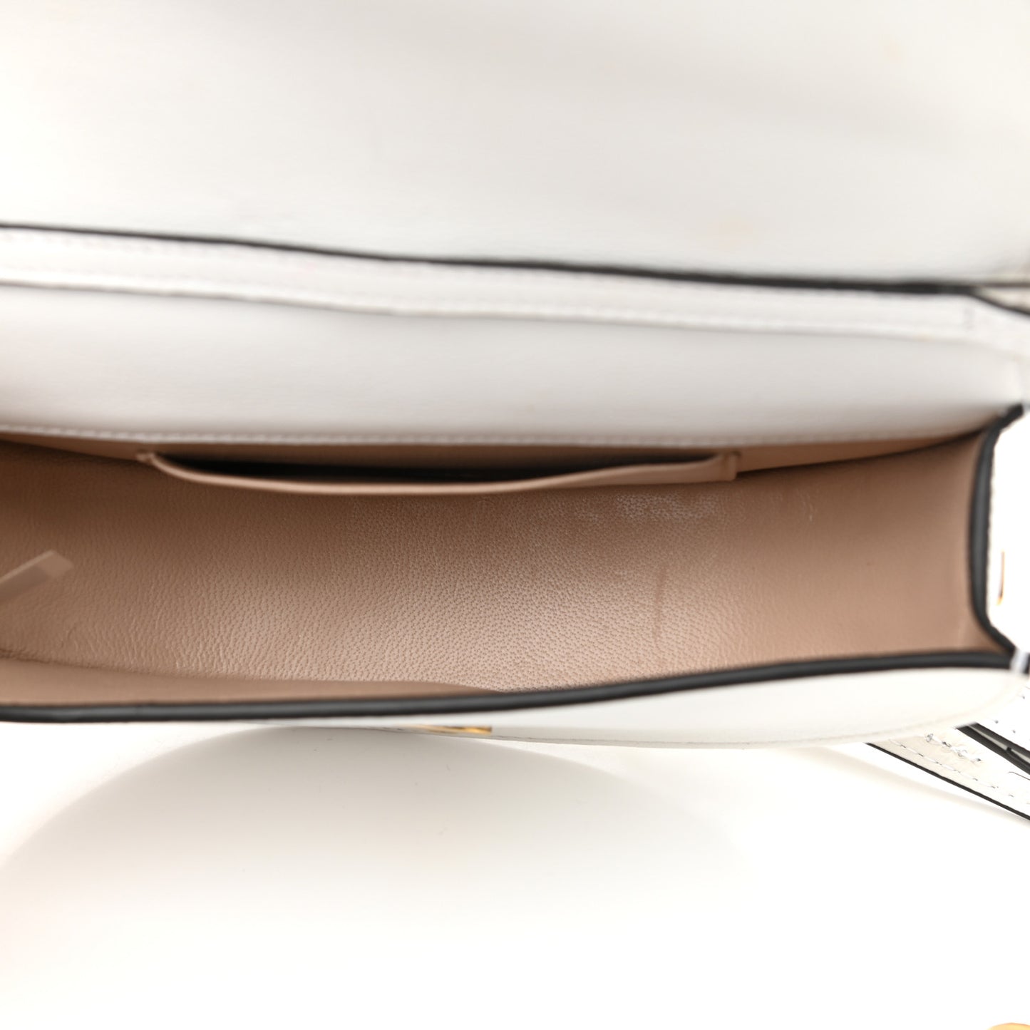 Calfskin Crocodile Embossed Small Nile Bracelet Minaudiere Bag White