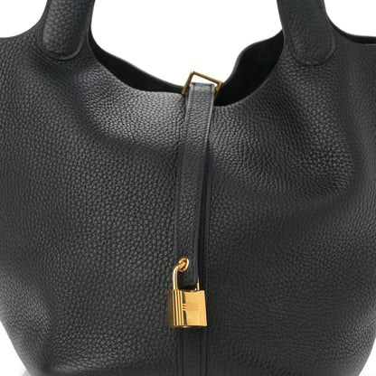 Hermes Taurillon Clemence Picotin Lock 22 MM Black 8 of 11