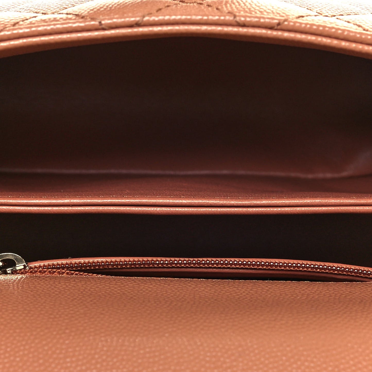 Caviar Quilted Mini Coco Handle Flap Brown
