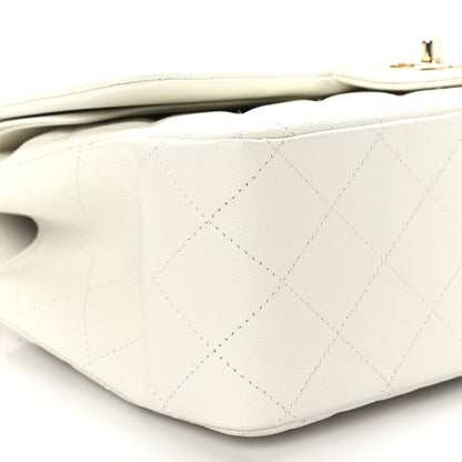 Chanel Caviar Quilted Jumbo Double Flap White 8 of 9