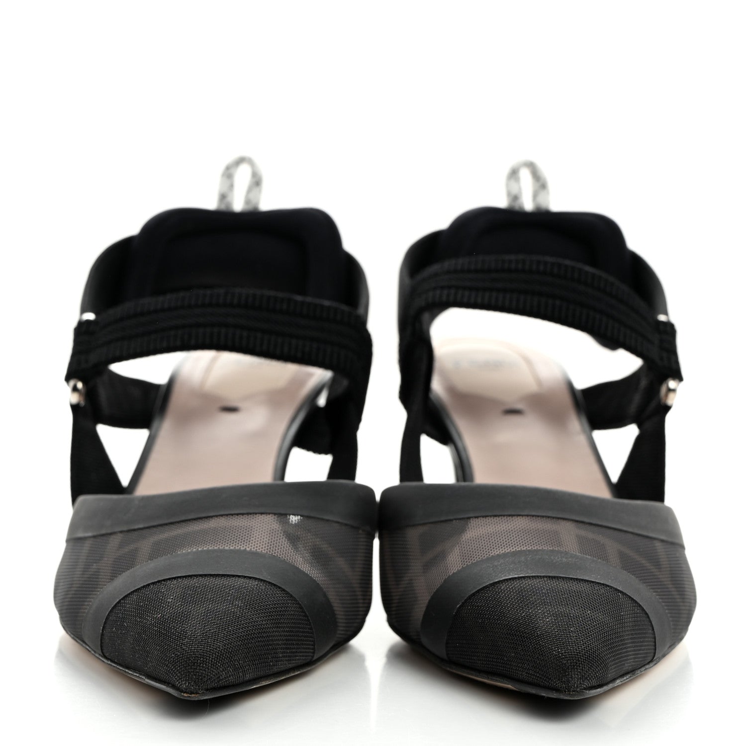 Fendi Technical Mesh FF Colibri Slingback Low-Heel Pumps 38 Black 2 of 8