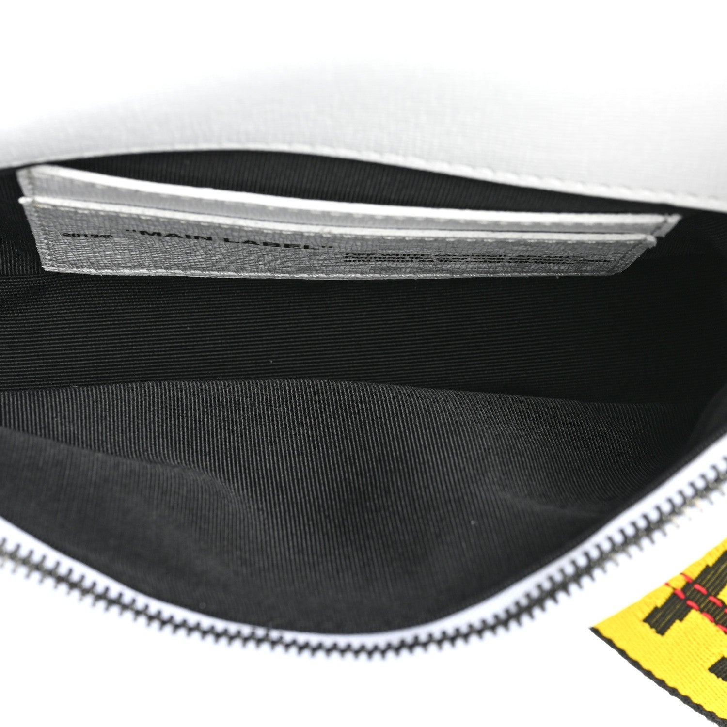 Off-White Saffiano Striped Mini Diag Binder Clip Bag White Black Yellow 5 of 11