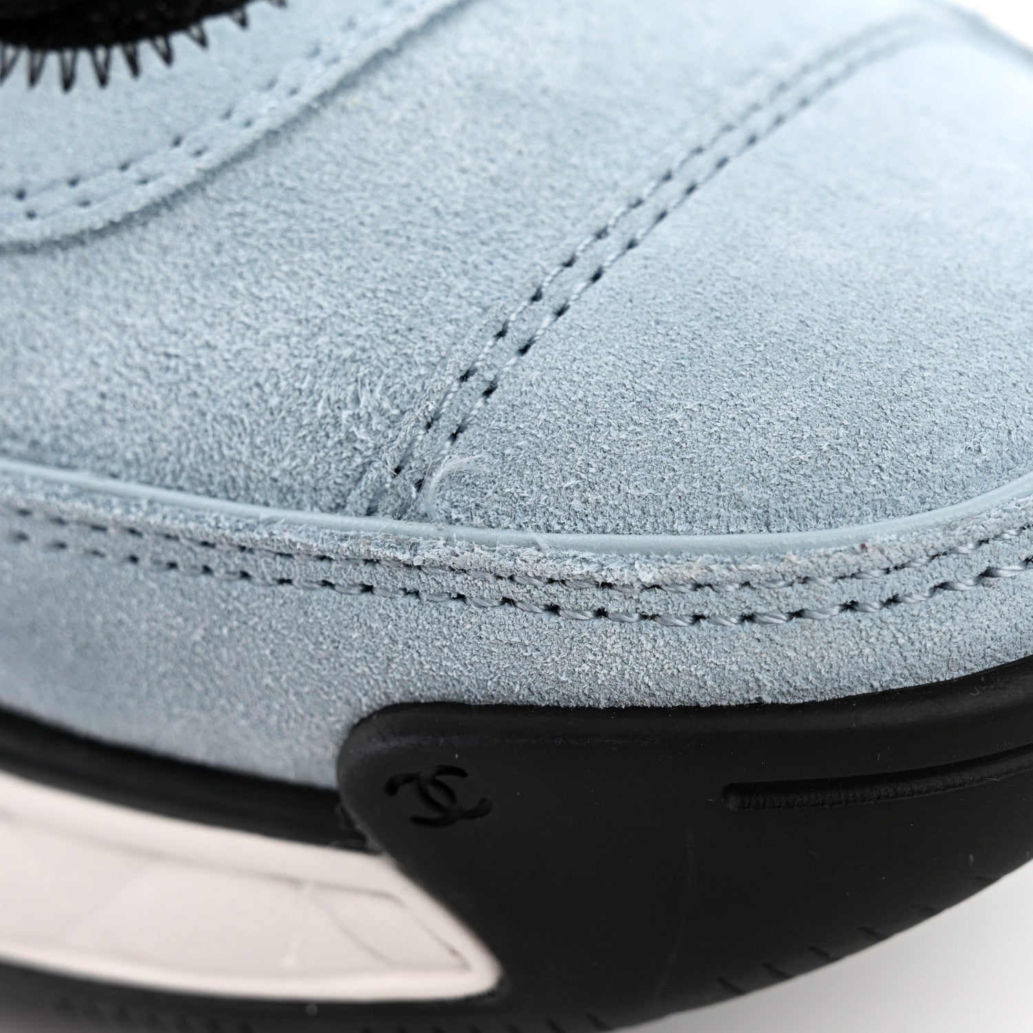 Chanel Suede Calfskin Nylon Grosgrain CC Sneakers 36 Light Blue 11 of 11