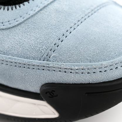 Chanel Suede Calfskin Nylon Grosgrain CC Sneakers 36 Light Blue 11 of 11
