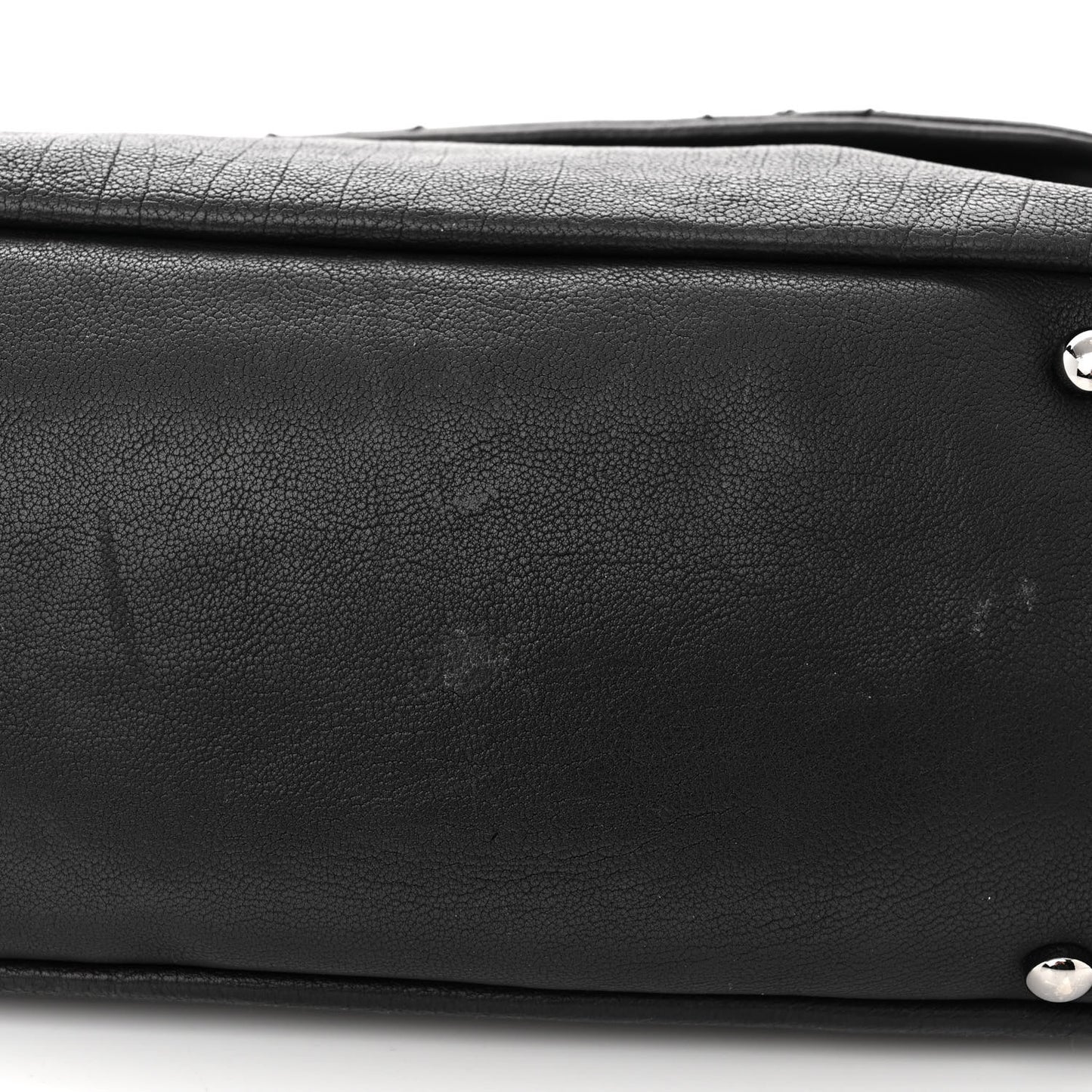 Calfskin Diamond Stitch Accordion Flap Black