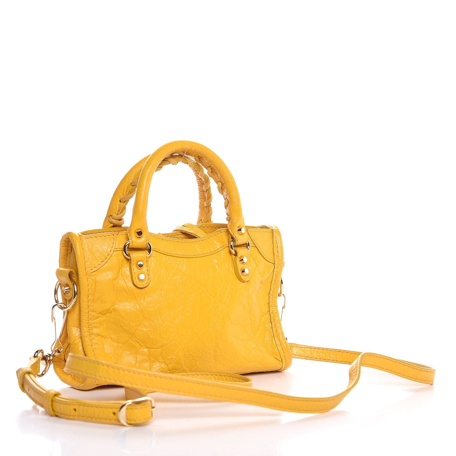 Balenciaga Agneau Classic Gold Hardware Nano City Jaune Epi 3 of 16