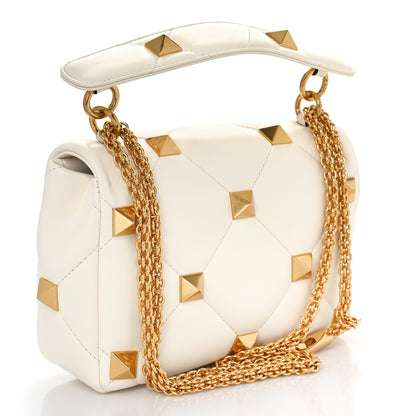 Valentino Garavani Nappa Large Roman Stud Shoulder Bag Ivory 2 of 7