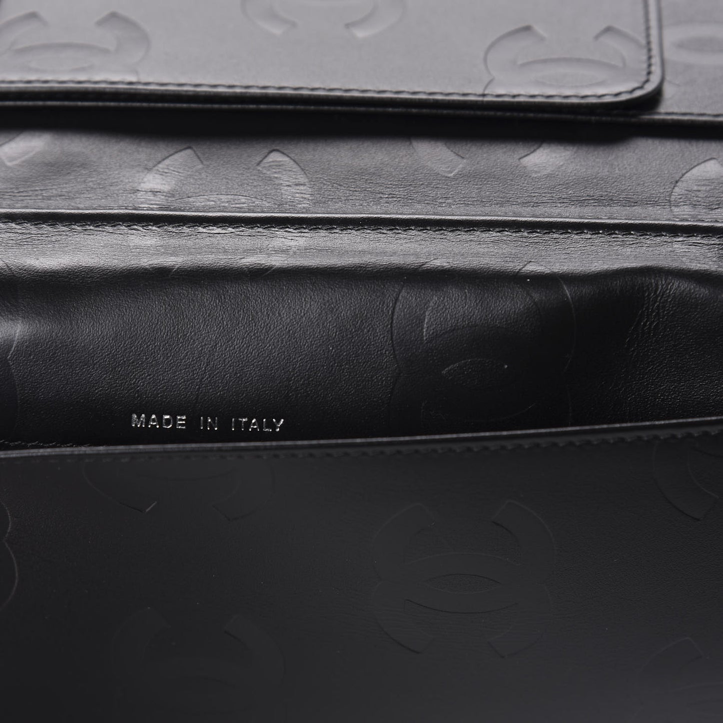 Calfskin Quilted Large Cambon Agenda Planner Black