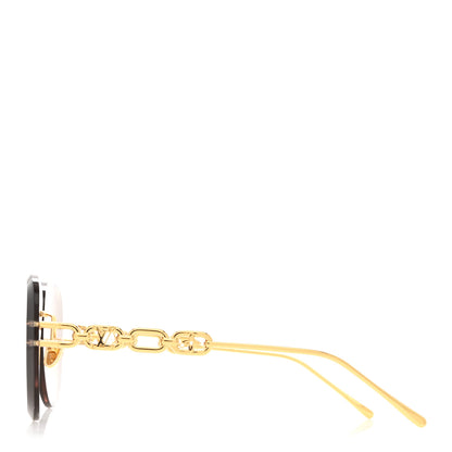 Louis Vuitton Metal Rimless LV Jewel Aviator Sunglasses Z1854U Gradient Brown 3 of 7