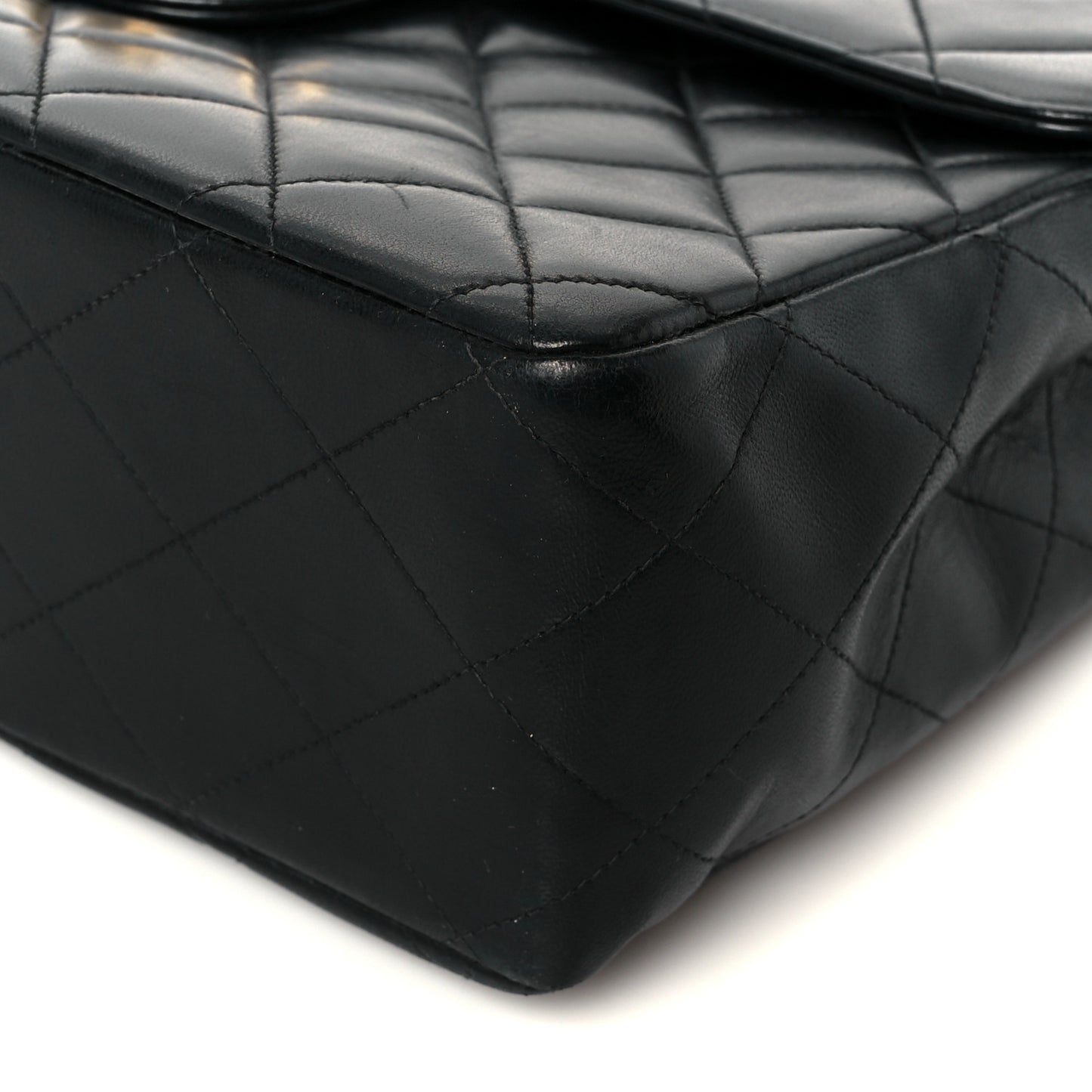Lambskin Quilted XL Jumbo Single Flap Black