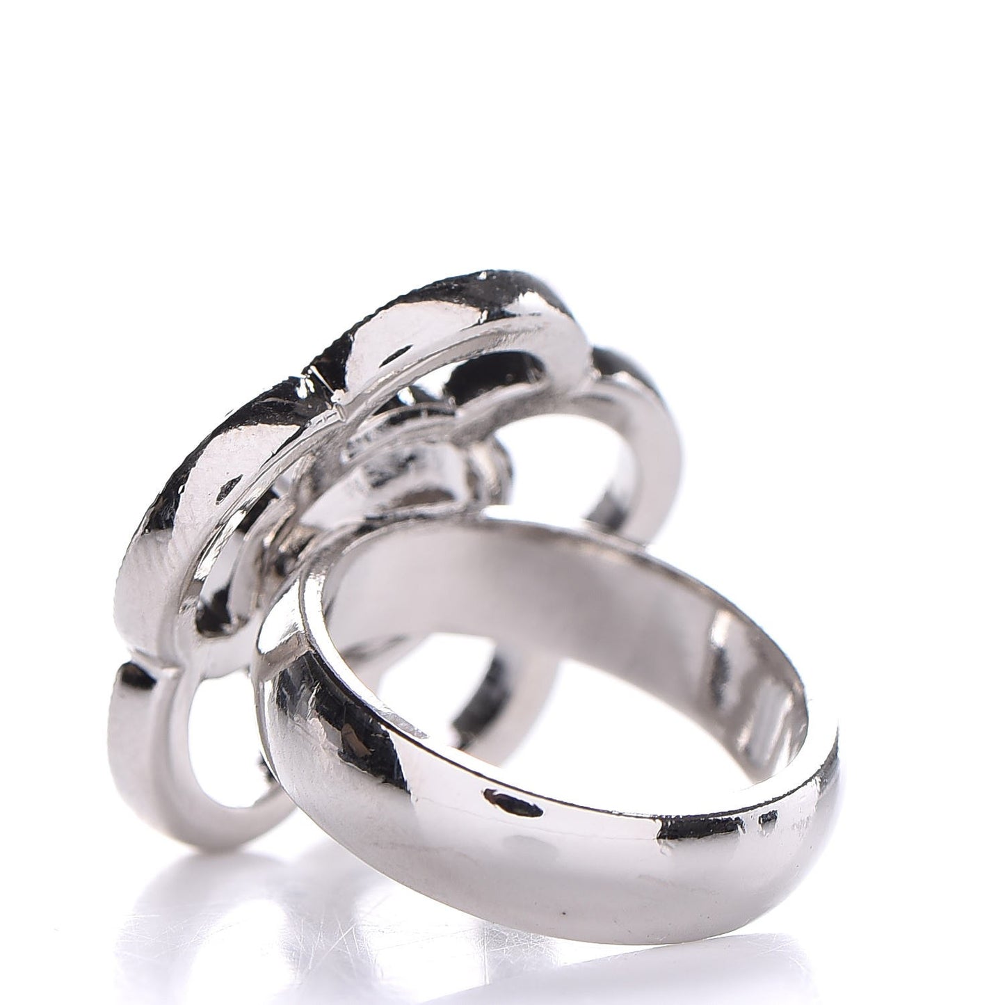 Crystal Camellia Ring 5.25 Silver