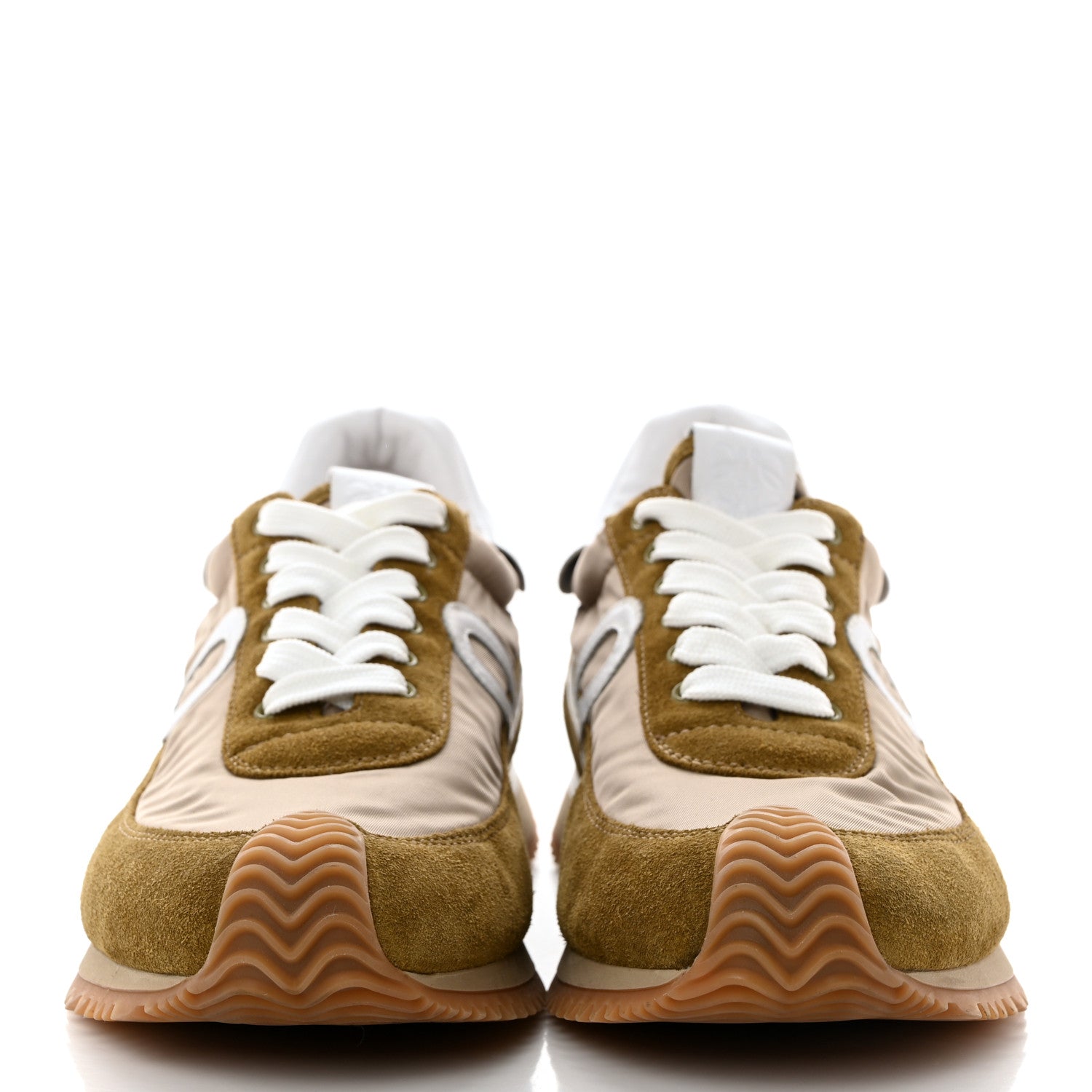 Loewe Suede Nylon Womens Flow Runner Sneakers 40 Khaki Green 2 of 8