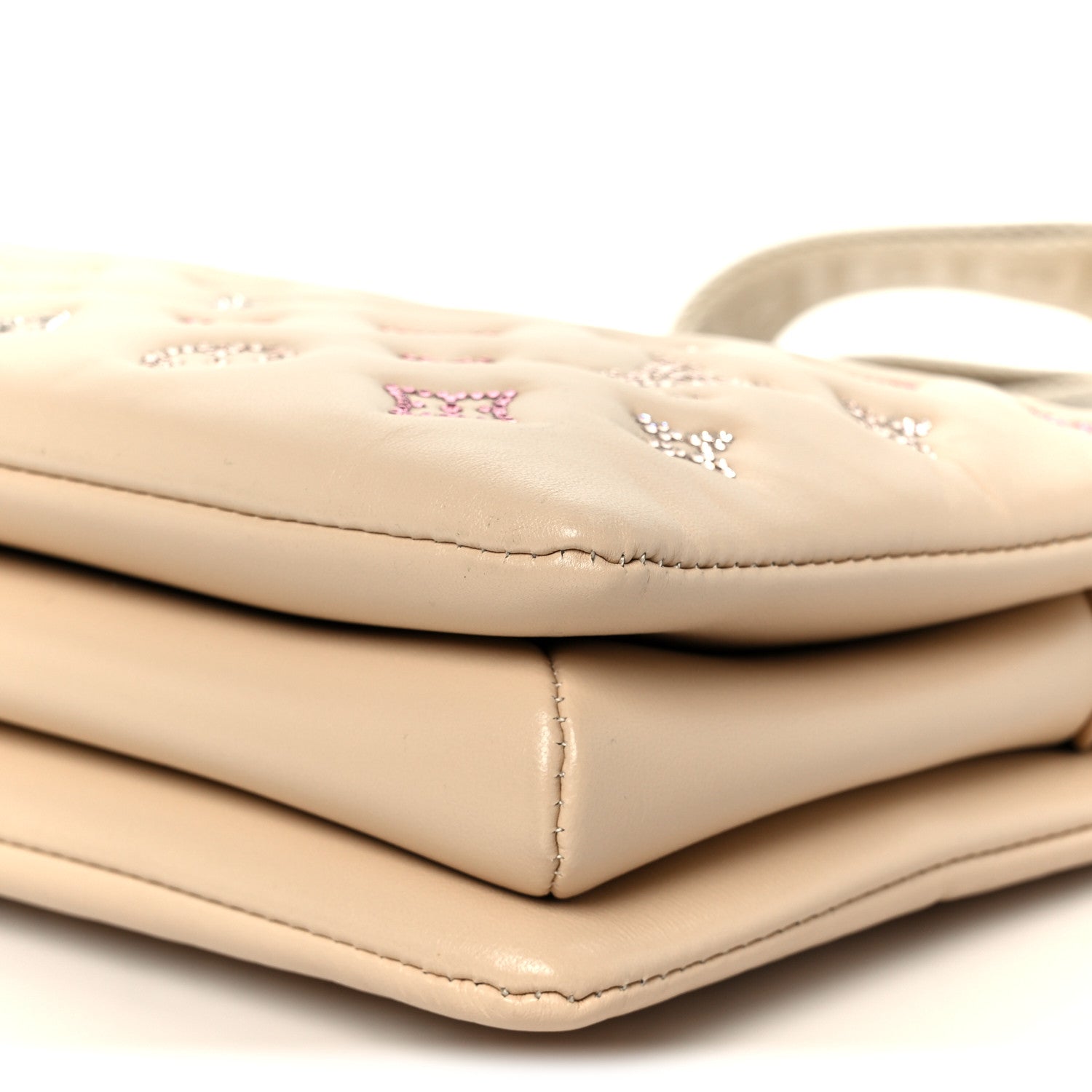 Louis Vuitton Lambskin Swarovski Crystal Embossed Monogram Coussin PM Nude 12 of 12