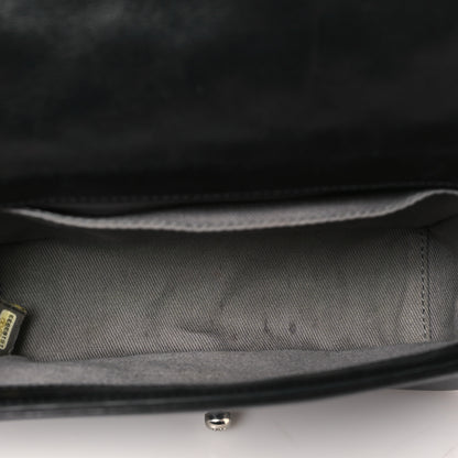 Chanel Lambskin Galuchat Stingray Small Boy Crossbody Flap Black 5 of 11