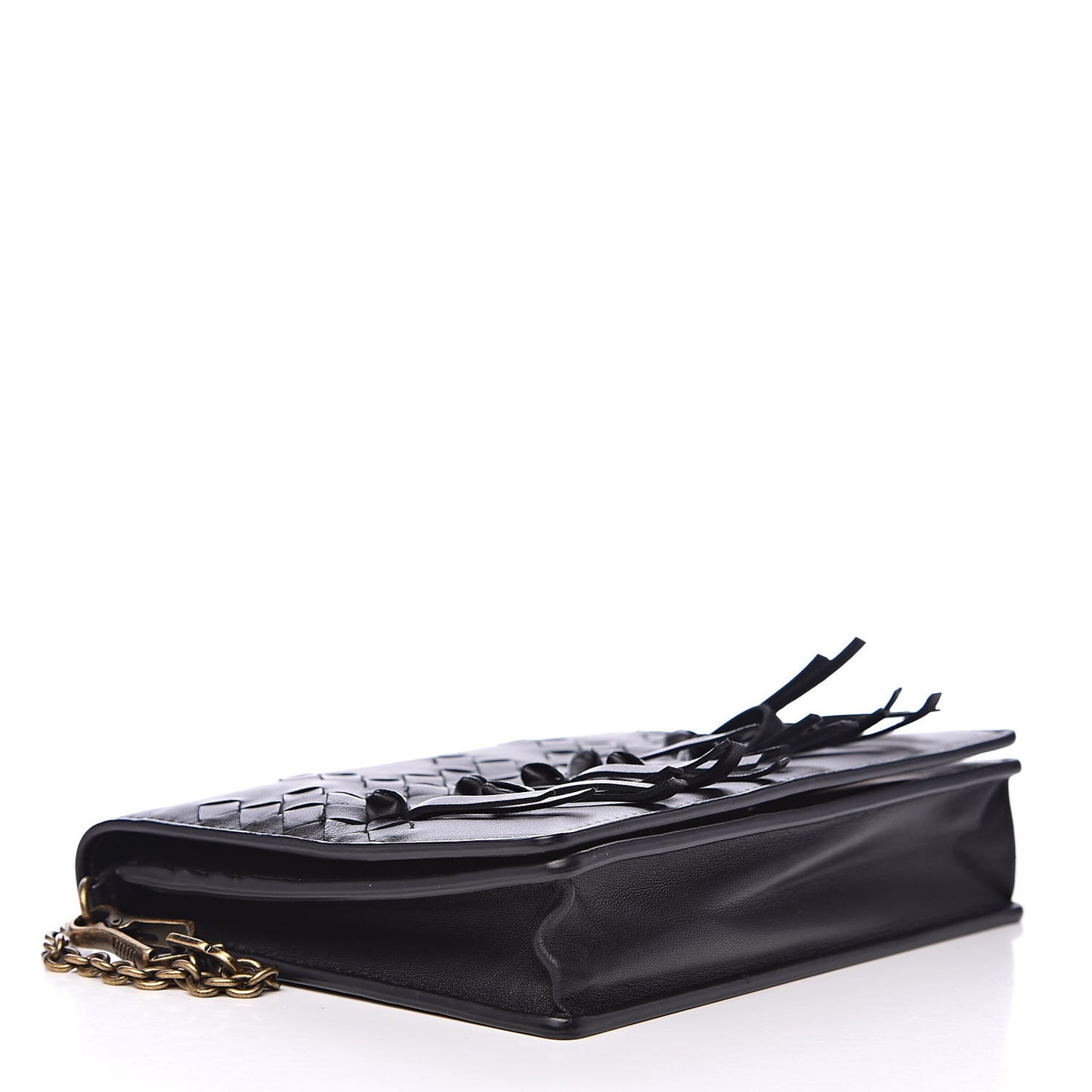 Nappa Intrecciato Brio Chain Wallet Black