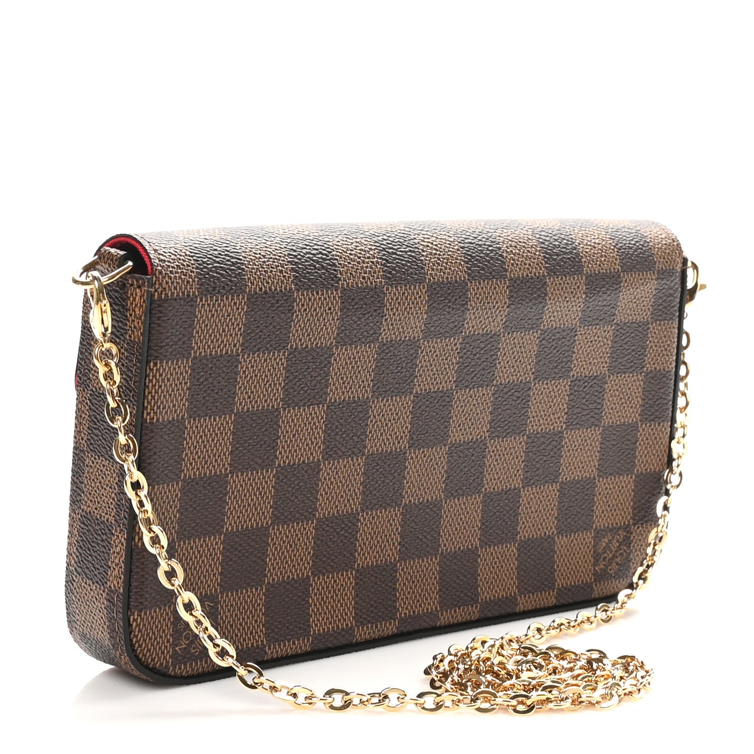 Louis Vuitton Damier Ebene Pochette Felicie Chain Wallet 4 of 11