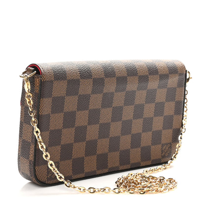 Louis Vuitton Damier Ebene Pochette Felicie Chain Wallet 4 of 11