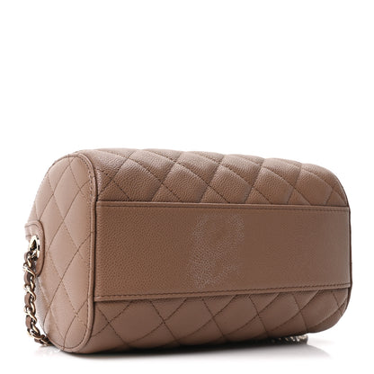 Chanel Caviar Quilted Barrel Clutch With Chain Brown 4 of 11