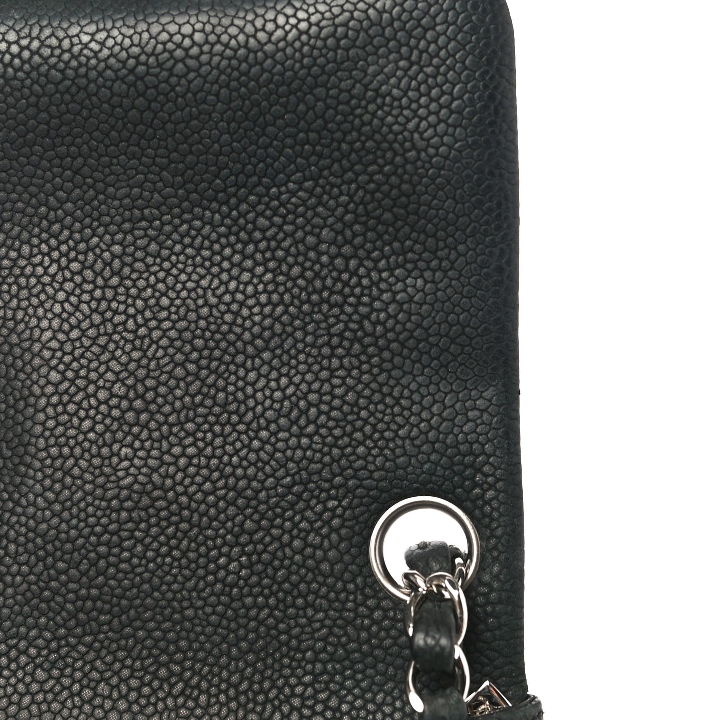 Iridescent Caviar Quilted Mini Square Flap Black