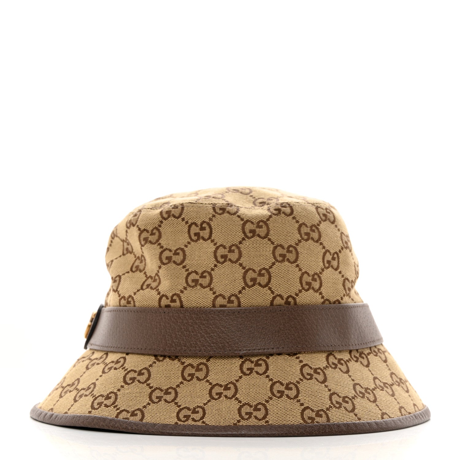Gucci Monogram Textured Dollar Calfskin GG Jago Bucket Hat XXL Cacao Beige 4 of 10