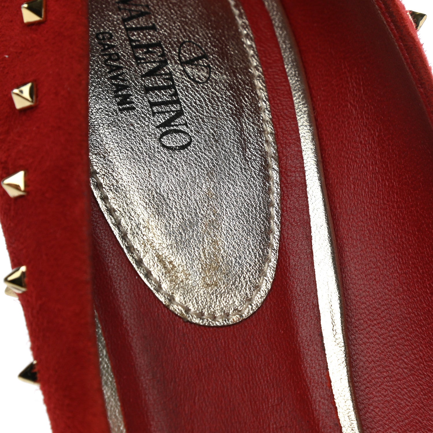 Valentino Garavani Suede Rockstud Stud Pumps 41 Red 8 of 8