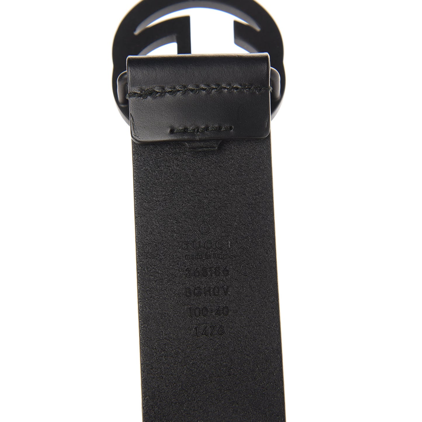 Selleria Calfskin Monochrome Interlocking G 37mm Belt 100 40 Black