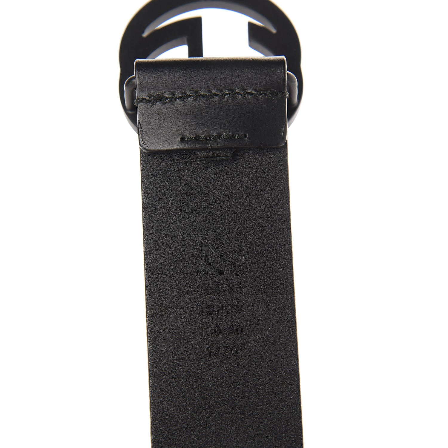 Gucci Selleria Calfskin Monochrome Interlocking G 37mm Belt 100 40 Black 4 of 5