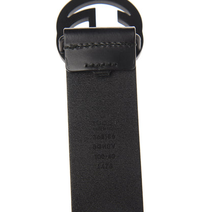 Gucci Selleria Calfskin Monochrome Interlocking G 37mm Belt 100 40 Black 4 of 5