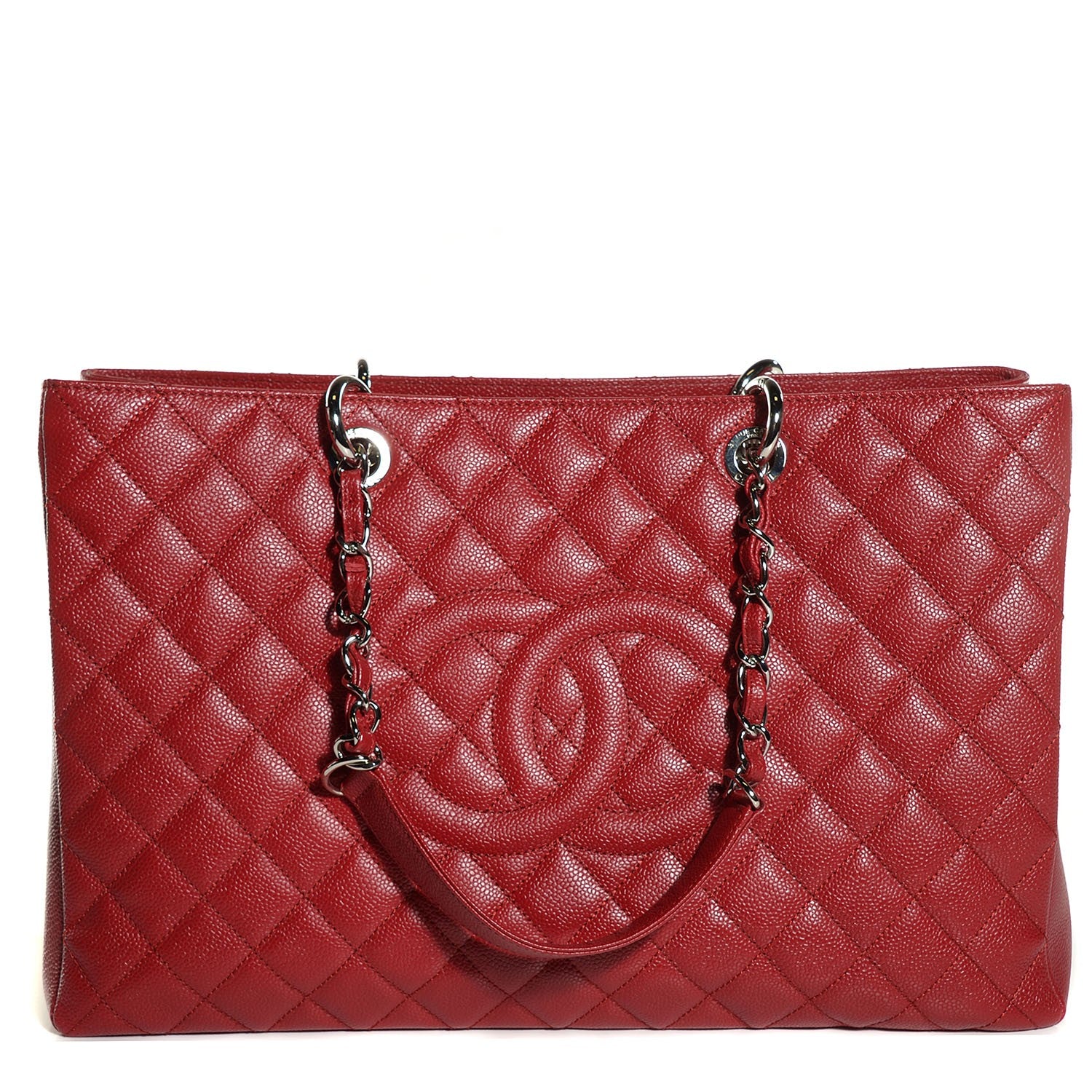 Chanel Caviar Quilted XL Grand Shopping Tote GST Red 1 of 7