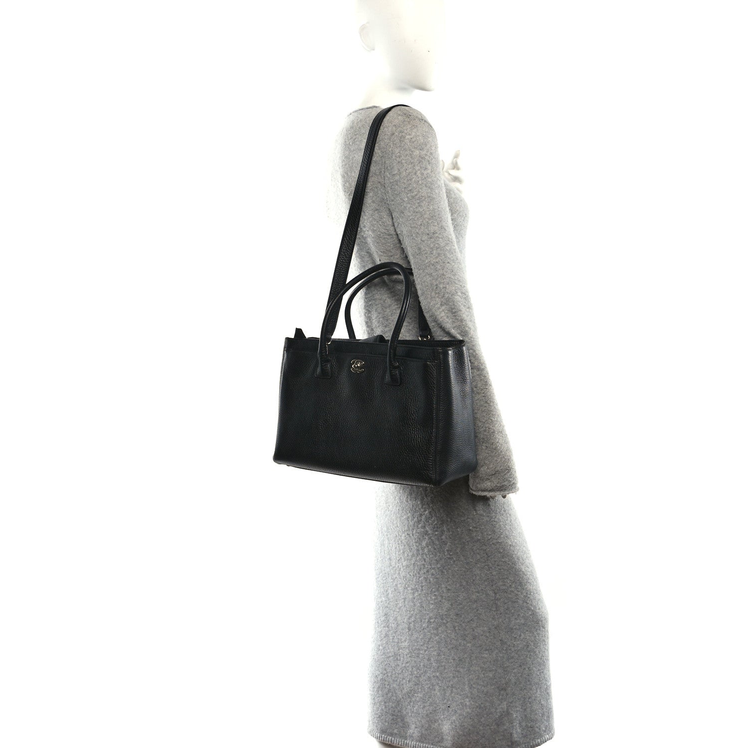 Chanel Calfskin Cerf Executive Shopper Tote Black 2 of 11