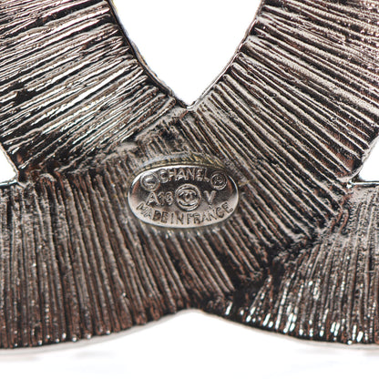 Chanel Baguette Crystal CC Brooch Silver 4 of 5